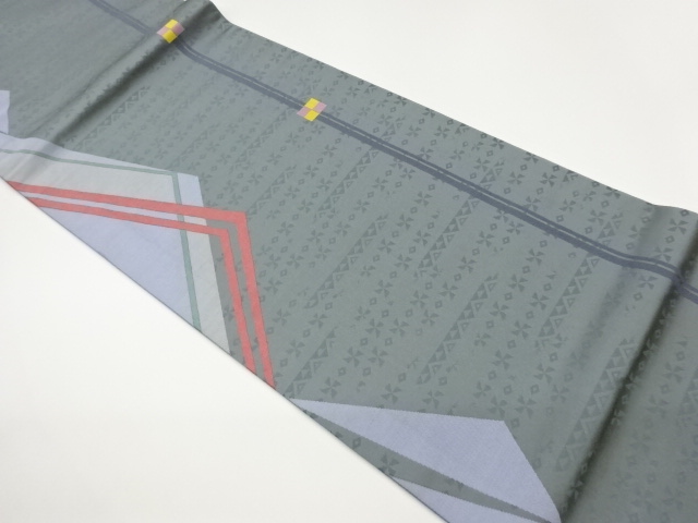 抽象幾何学模様織出し全通袋帯